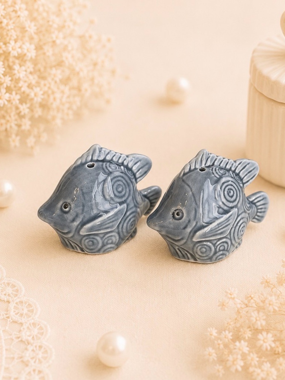 Ceramic Fish Salt And Pepper Shakers-NWOT